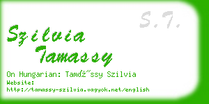 szilvia tamassy business card